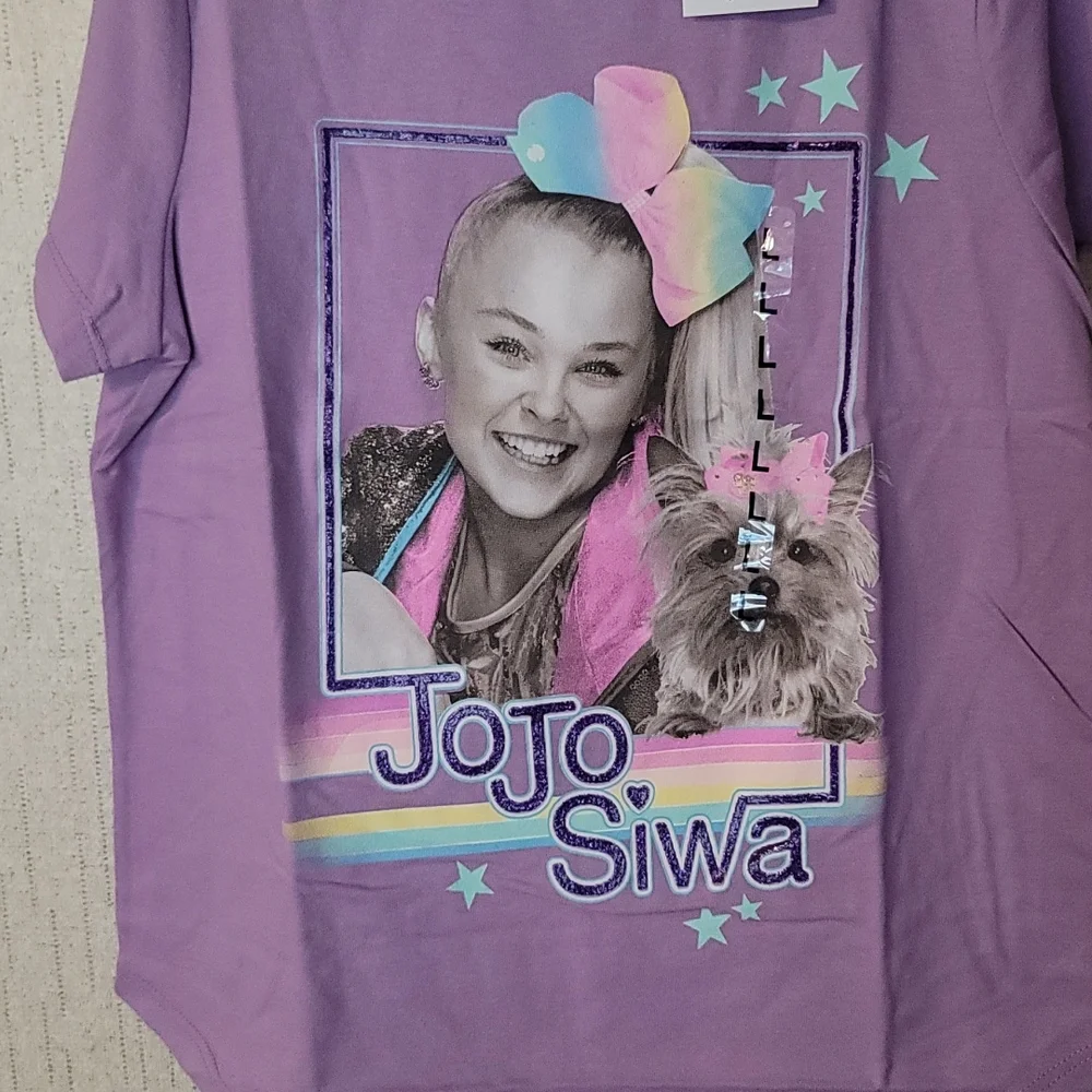NICKELODEON GIRLS JOJO SIWA GRAPHIC TEE: PURPLE: NWT: SZ L_2